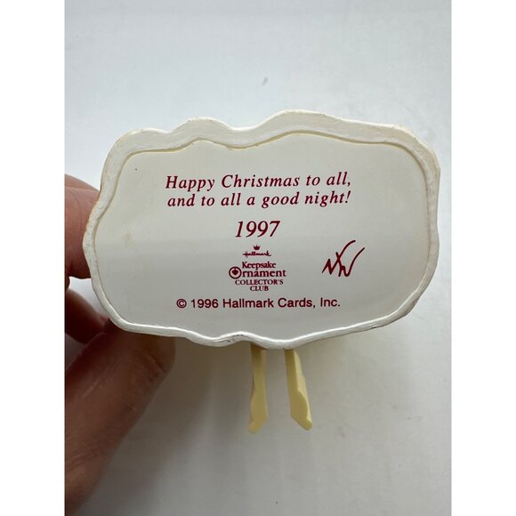Hallmark 1997 Happy Christmas to All Keepsake Membership Santa Sleigh Ornament - Picture 7 of 10